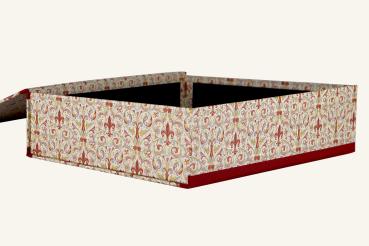 Luxury box fine paper linen red manufactory